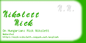 nikolett mick business card